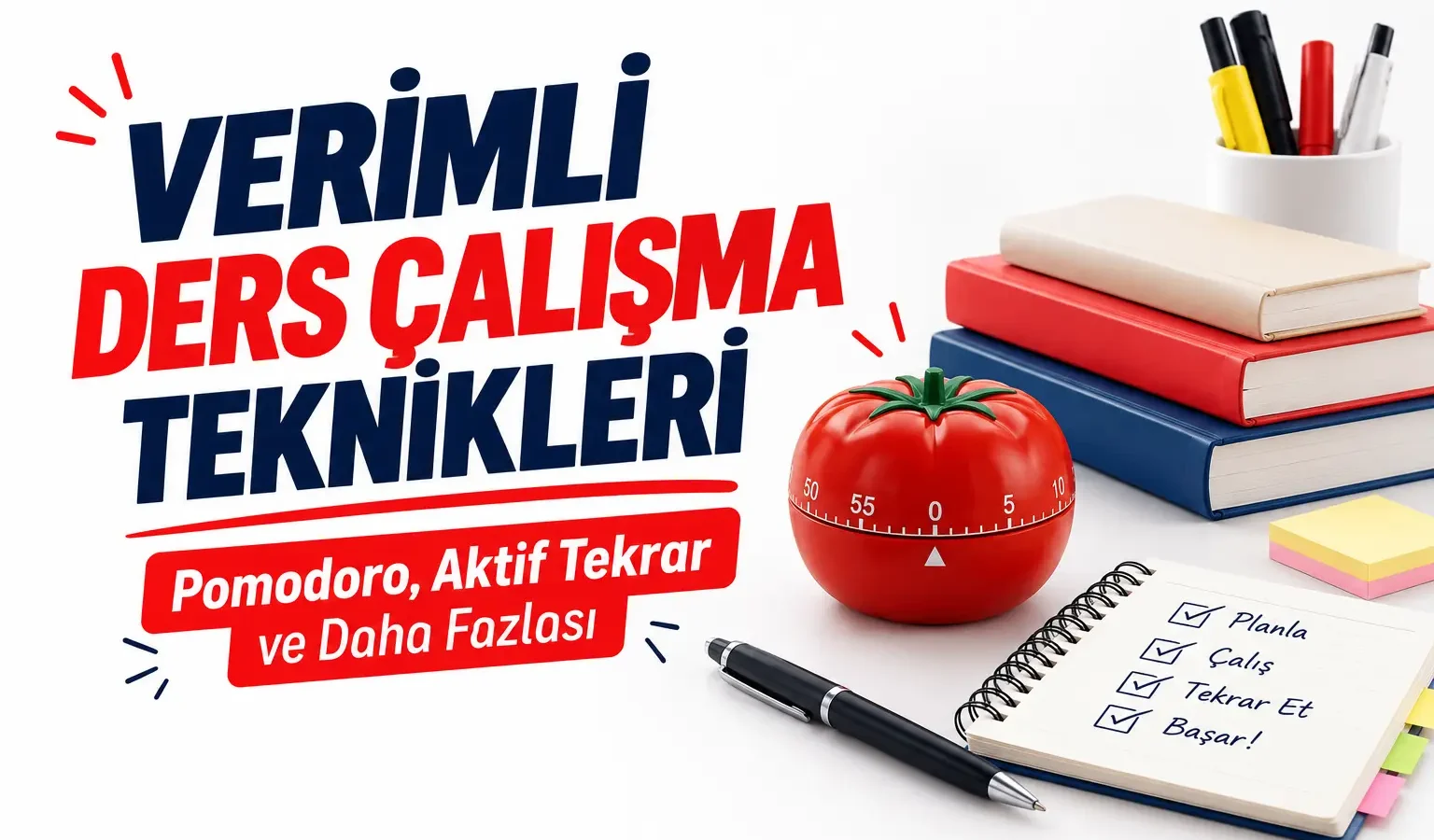 Verimli Ders Çalışma Teknikleri: Pomodoro, Aktif Tekrar ve Daha Fazlası